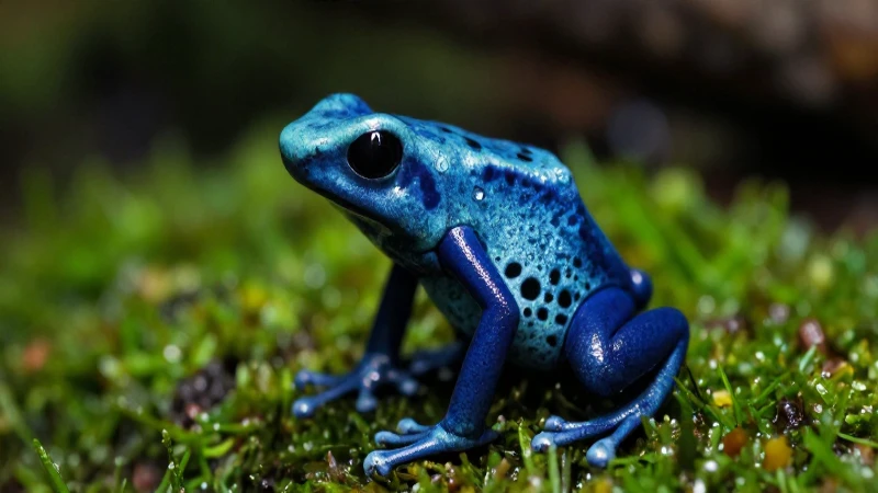 Rana venenosa vibrante en la selva