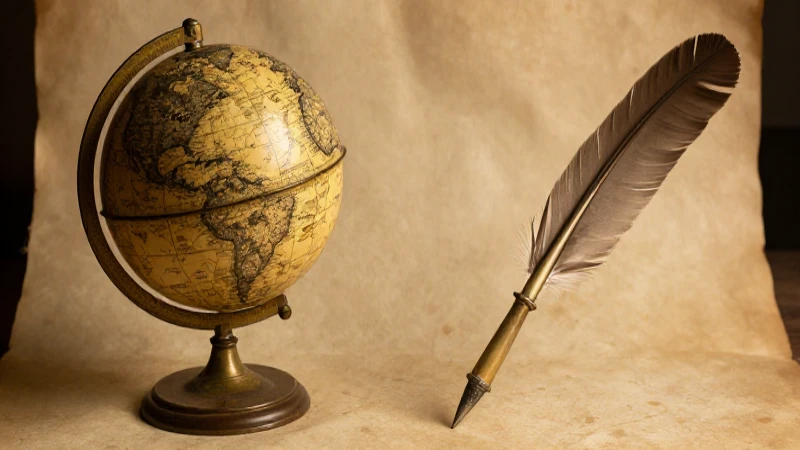 Cuáles son los antecedentes y evolución de la mercadotecnia 5 Globo antiguo con pluma y grabado retro