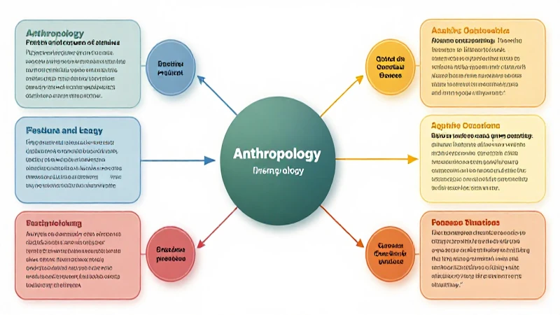 Mapa mental para entender conceptos clave de la antropología 12 Antropología visualmente organizada con iluminación cálida