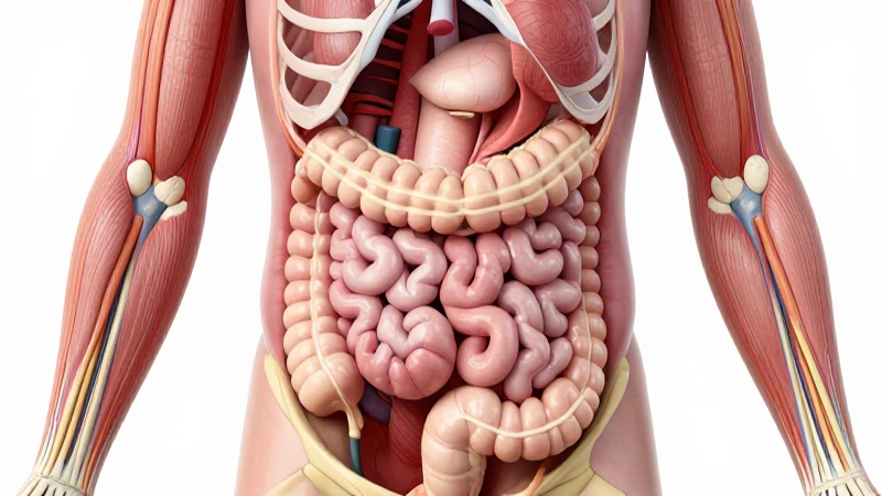 Ilustración anatómica digestiva con luz suave