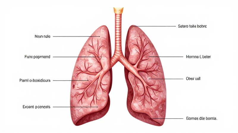 Ilustración anatómica del sistema respiratorio humano