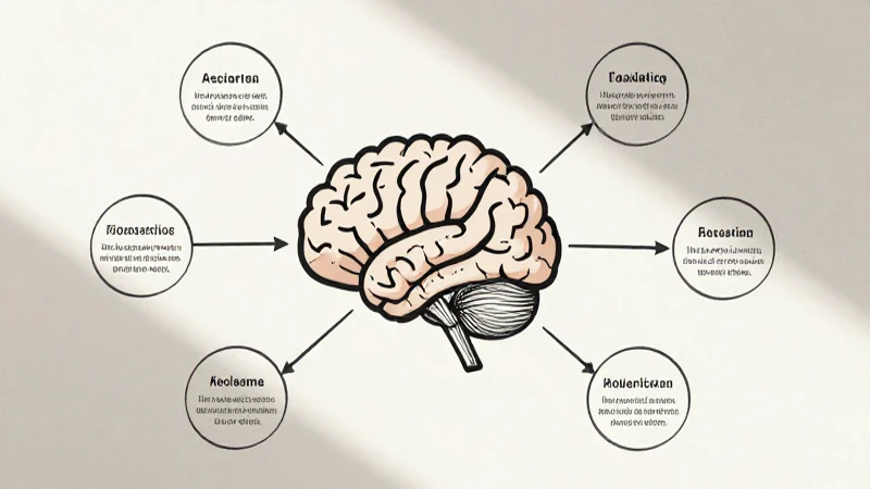 Diagrama cerebral ilustrativo con nodos interconectados