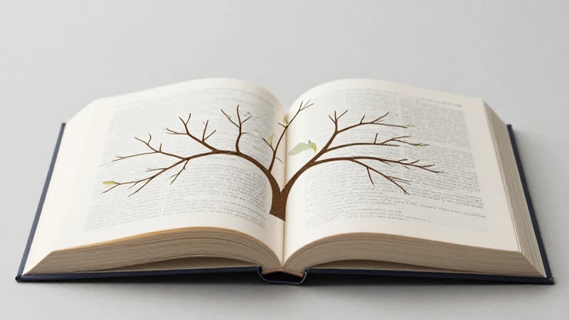 Libro abierto con árbol, luz suave y neutra