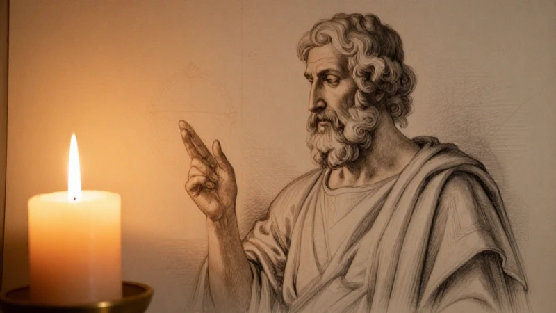 Aristóteles, dibujo renacentista con luz cálida