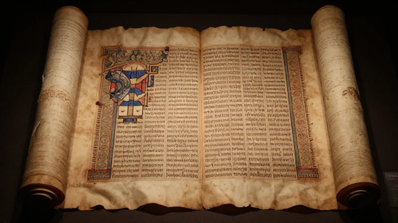 Manuscrito antiguo con luz teatral intensa