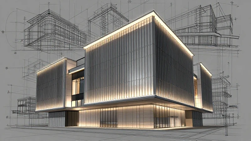 Esquema Arquitectónico: La Importante Base de cualquier Construcción 6 Fachada moderna con plano técnico detallado