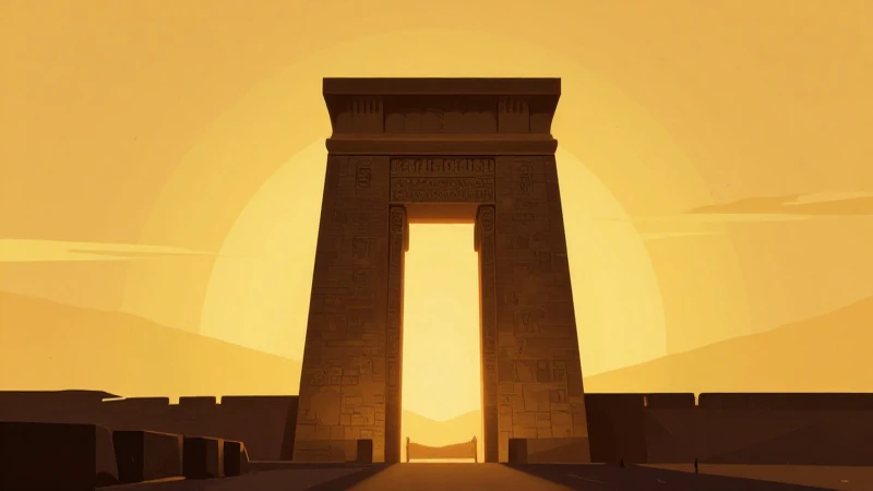 Cuál es la evolución de la arquitectura en Mesopotamia 6 Ilustración estilizada al atardecer con ziggurats doradas
