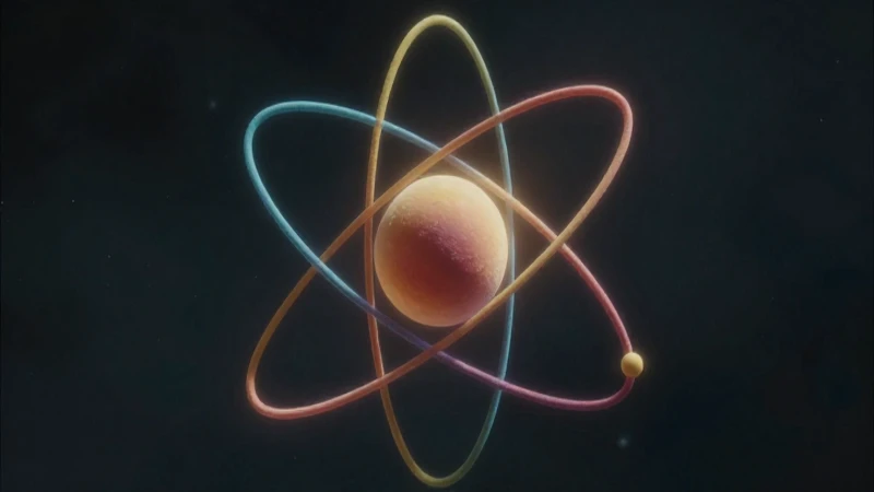 El Mundo del Esquema Atómico: Un Viaje al Microcosmos 4 Átomo con órbitas vibrantes, luz cinematográfica