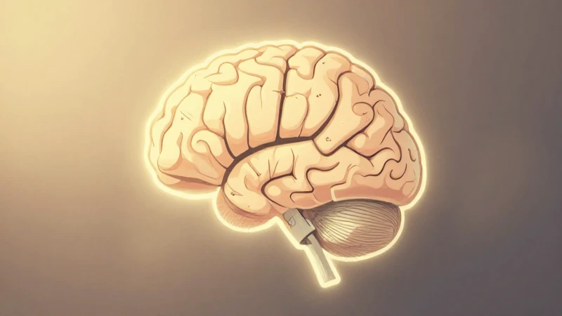 Ilustración cerebral con luz dorada suave