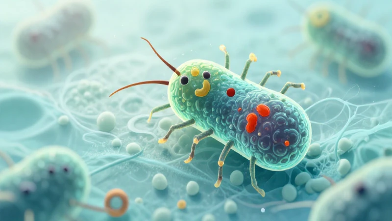 Bacteria ilustrada con detalle a través de macro