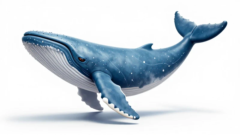 Diagrama anatómico de ballena azul, iluminación limpia