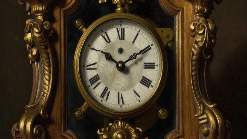 Detalle barroco, reloj antiguo, y sombras intensas