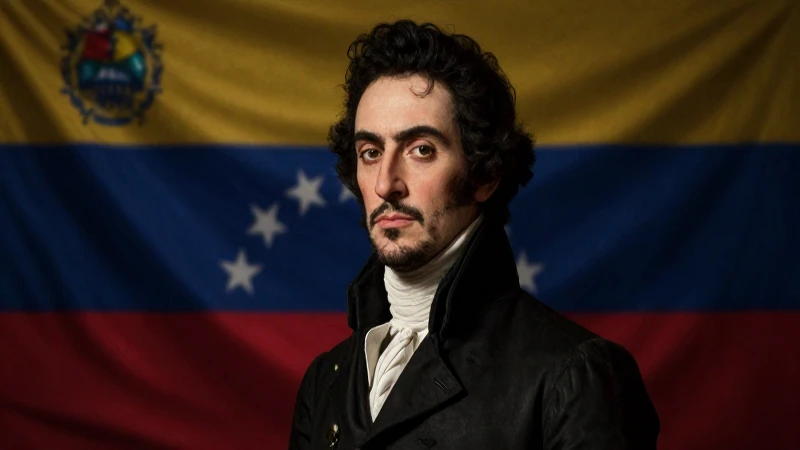 Retrato de Bolívar con estilo histórico