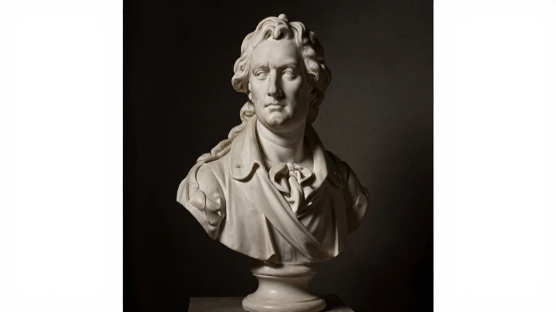 Retrato neoclásico de Augusto Comte, con sombras dramáticas
