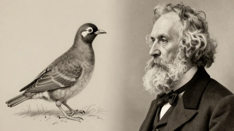 Qué biografía y descubrimientos realizaron Darwin y Wallace 10 Retrato sepia de Darwin con aves galápagos