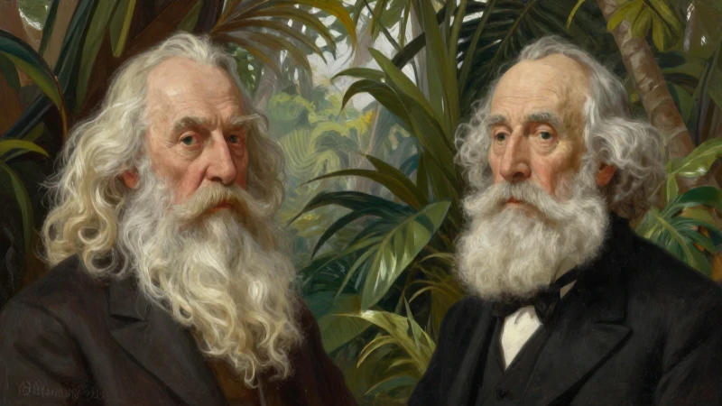 Qué biografía y descubrimientos realizaron Darwin y Wallace 7 Retrato realista de Darwin y Wallace, luz suave