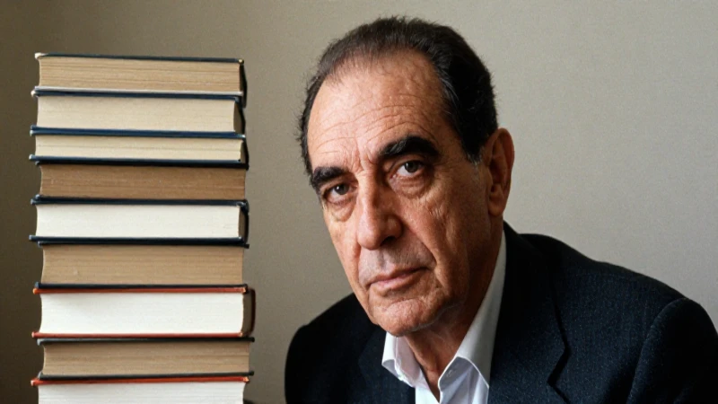 Fotografía antigua de Sabato con libros