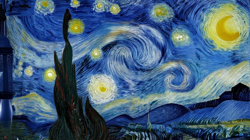 Van Gogh pintó cielos vibrantes y árboles solitarios