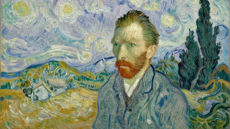 Autorretrato de Van Gogh, paisaje holandés impresionista