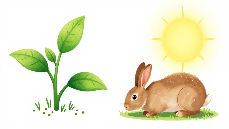 Conejo pastando bajo luz natural ilustrado