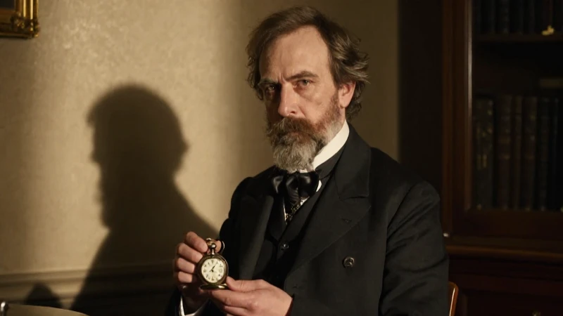 Erudito victoriano iluminado por luz cinematográfica