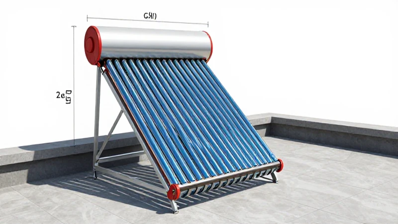 Calentador solar ilustrado bajo luz brillante