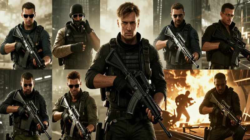 Collage épico con acción cinematográfica en Call of Duty