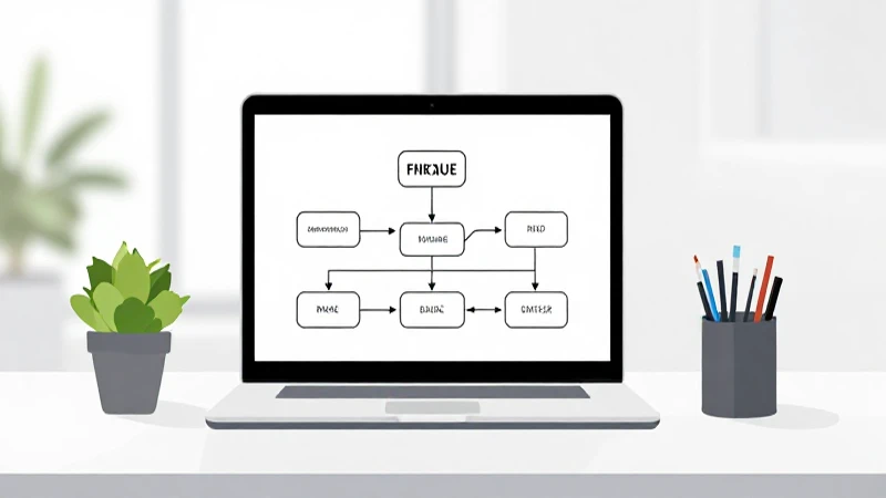 Diagrama de flujo, oficina moderna iluminada