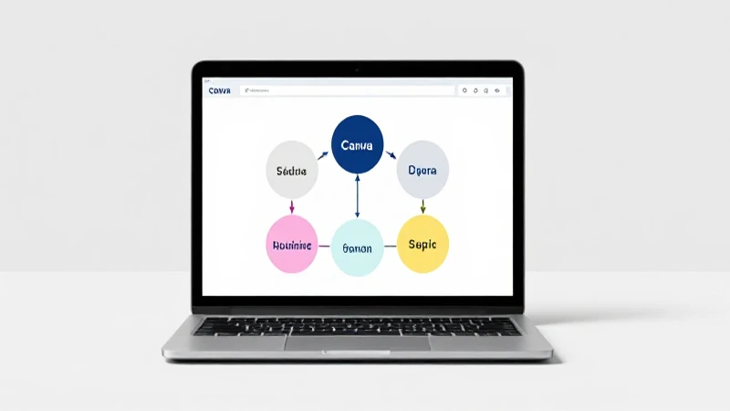 Diseño de organigrama moderno sobre laptop