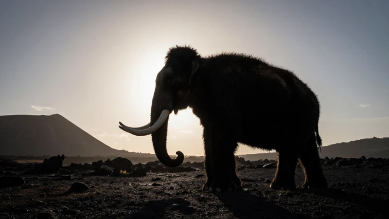 Cuáles son las características de las eras cenozoicas 8 Mamut y volcán bajo luz dramática