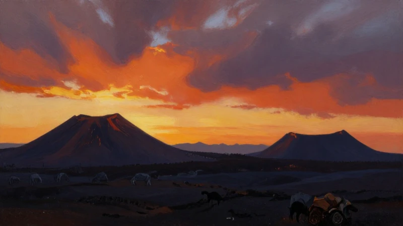 Cuáles son las características de las eras cenozoicas 4 Paisaje volcánico, fauna antigua al atardecer
