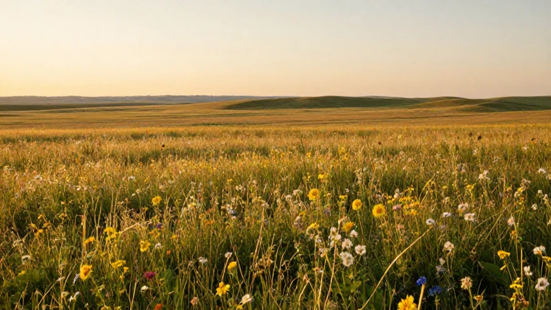 Qué características y biodiversidad tiene la pradera 8 Pradera florida al atardecer, suave enfoque