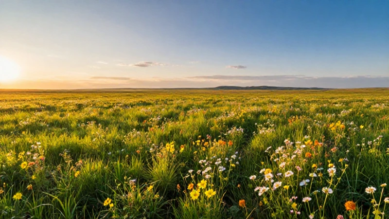Qué características y biodiversidad tiene la pradera 10 Pradera florida con luz dorada vibrante