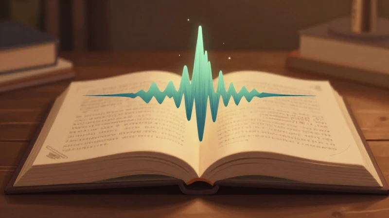Libro abierto, sonido suave, cálida luz