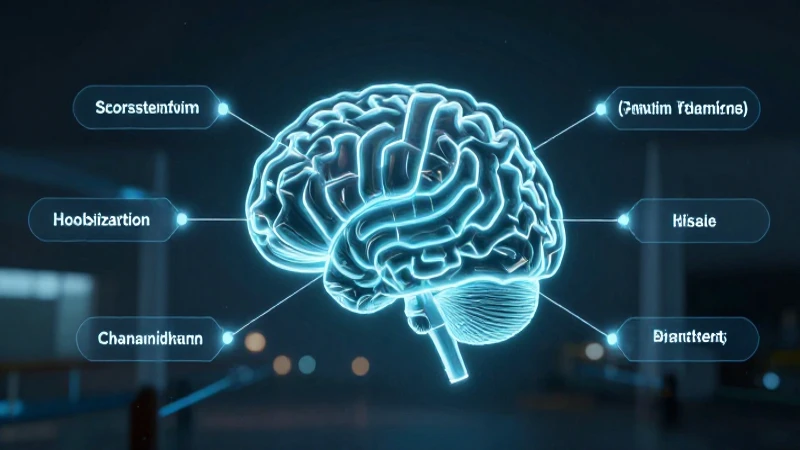 Diagrama cerebral con luz cinematográfica e iluminación suave