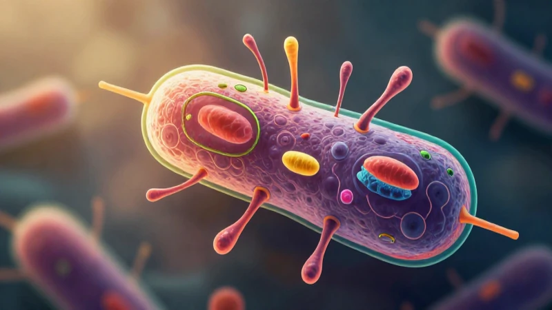 El Esquema de la Célula Procariota: Una Mirada Detallada 6 Ilustración científica detallada de una célula bacteriana