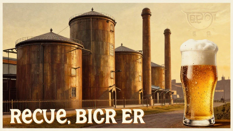 Anuncio de cerveza vintage con encanto artístico