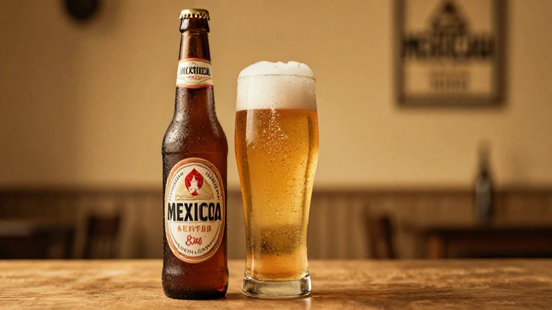 Anuncio vintage de cerveza mexicana, nostálgico