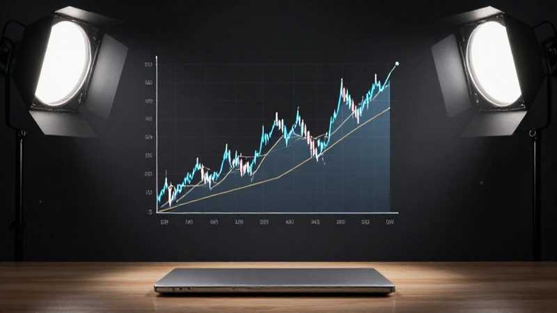 Gráfico financiero impactante con alto contraste
