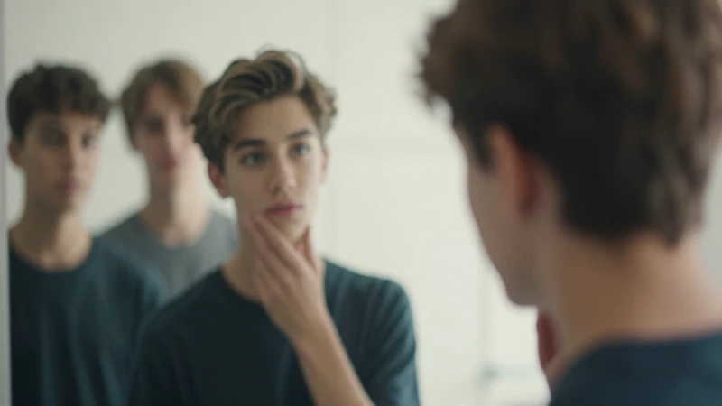Cuál es el ciclo de vida humano en una línea del tiempo 5 Adolescente contempla su identidad cambiante en el espejo