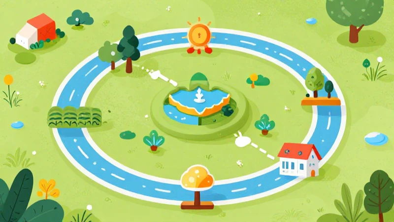 Ilustración animada, brillante diagrama del ciclo acuático
