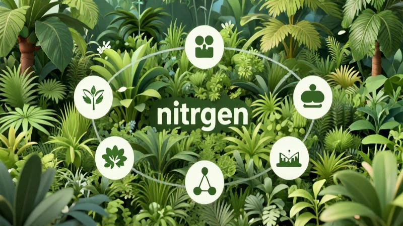 El ciclo del nitrógeno: Un proceso fundamental para la vida en la Tierra 3 Ciclo del nitrógeno ilustrado con plantas verdes