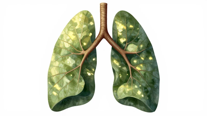 Pulmones, hojas y luz en detalle