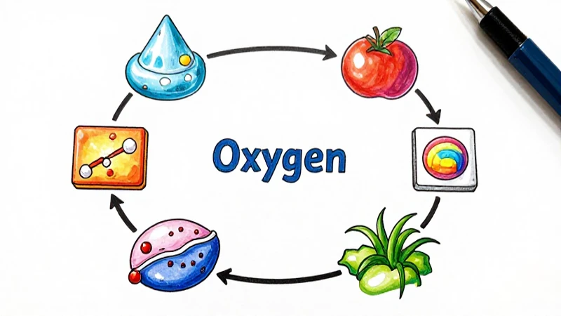 Ciclo del oxígeno ilustrado con detalle científico