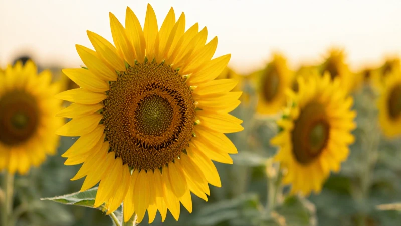 Atardecer dorado ilumina vibrante girasol