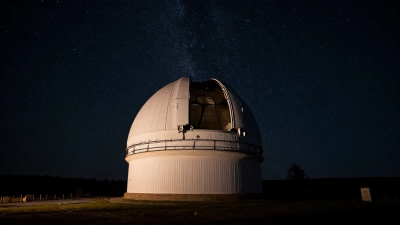 Observatorio antiguo bajo cielo estrellado dramático