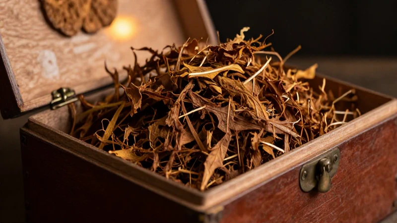 Cajas de cigarro antiguas con tabaco rústico