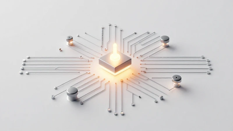 Ilustración brillante de diagrama electrónico estilizado