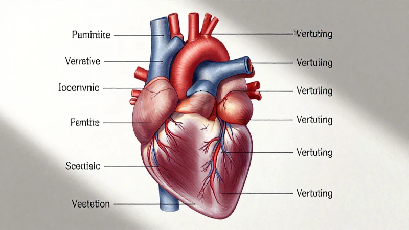 Ilustración anatómica de corazón con luz natural