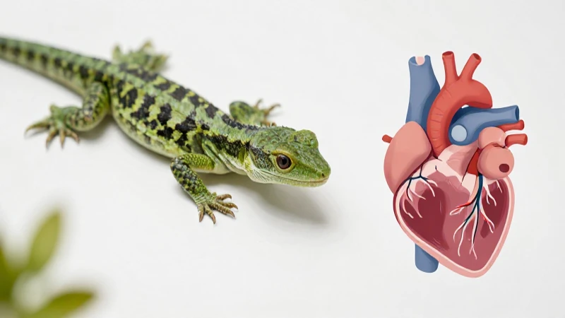 Anatomía reptil y corazón anfibio ilustrados científicamente